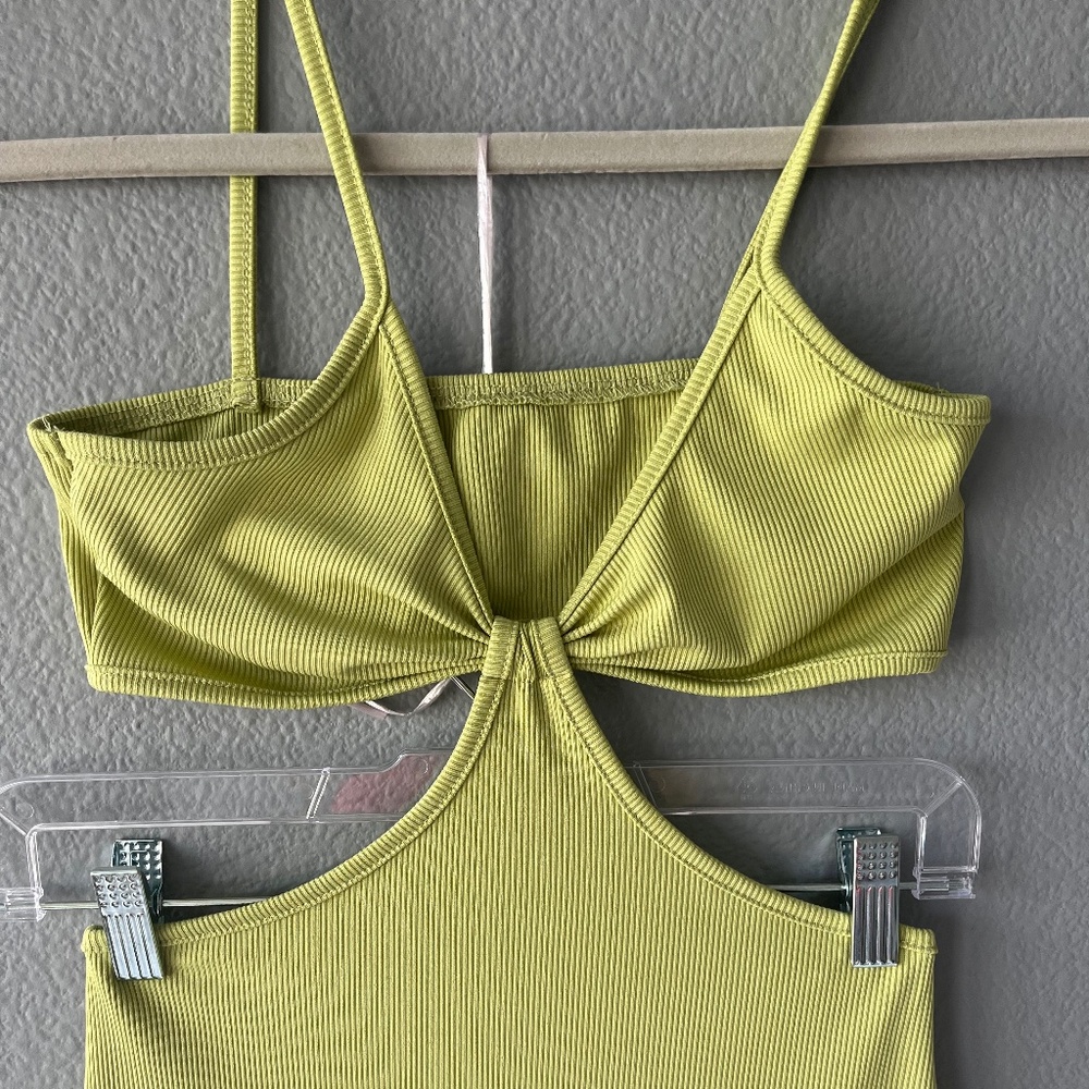 Knot Front Cutout Ribbed Mini Dress - Picture 5 of 12